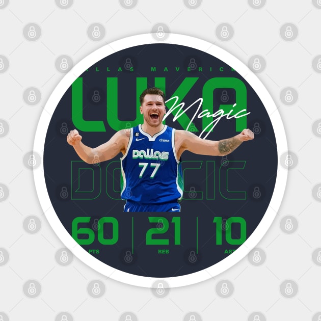 Luka Doncic 60 Point Triple Double Magnet by Juantamad